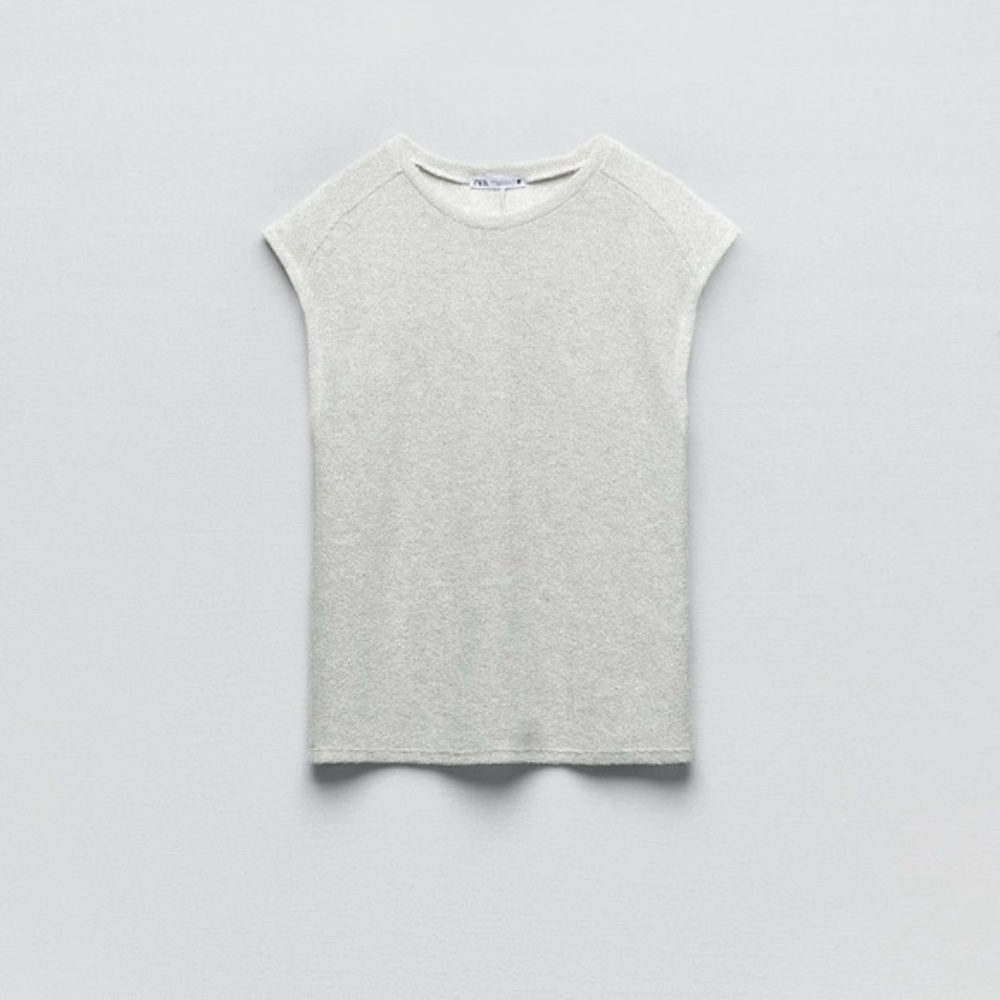 Zara Silver Knit Blouse